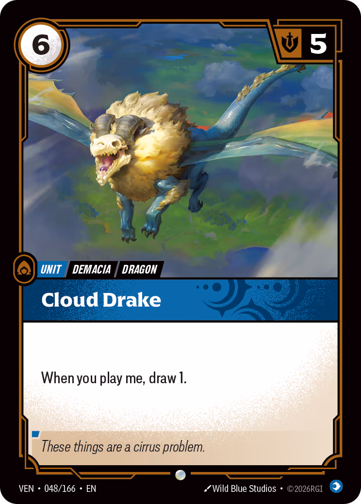 Cloud Drake VEN-048-166 Riftbound card