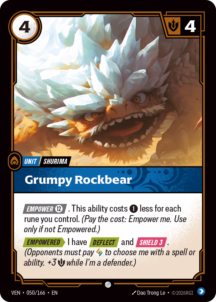 Grumpy Rockbear VEN-050-166 Riftbound card