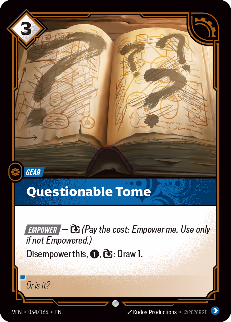 Questionable Tome VEN-054-166 Riftbound card