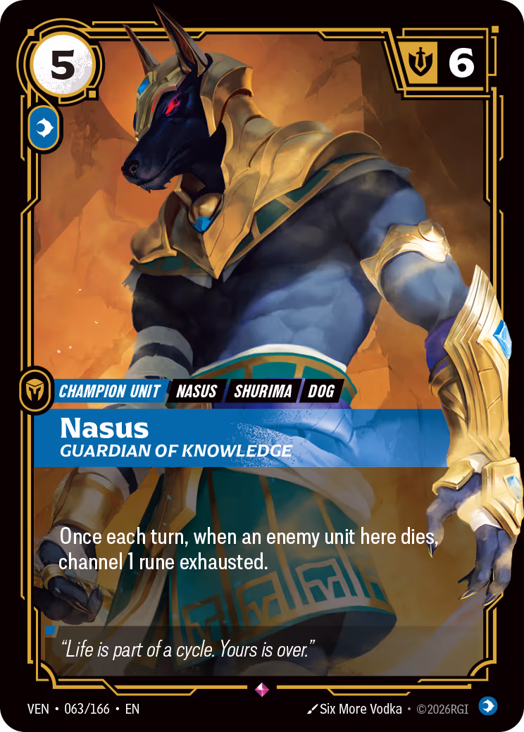 Nasus, Guardian of Knowledge VEN-063-166 Riftbound card