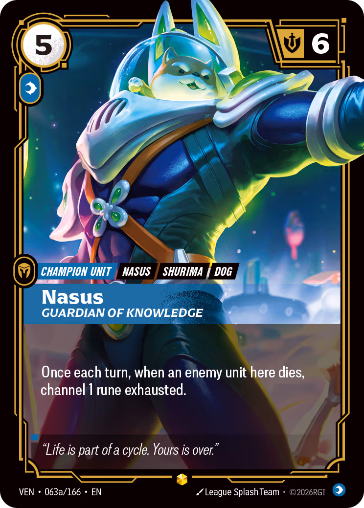 Nasus, Guardian of Knowledge VEN-063A-166 Riftbound card