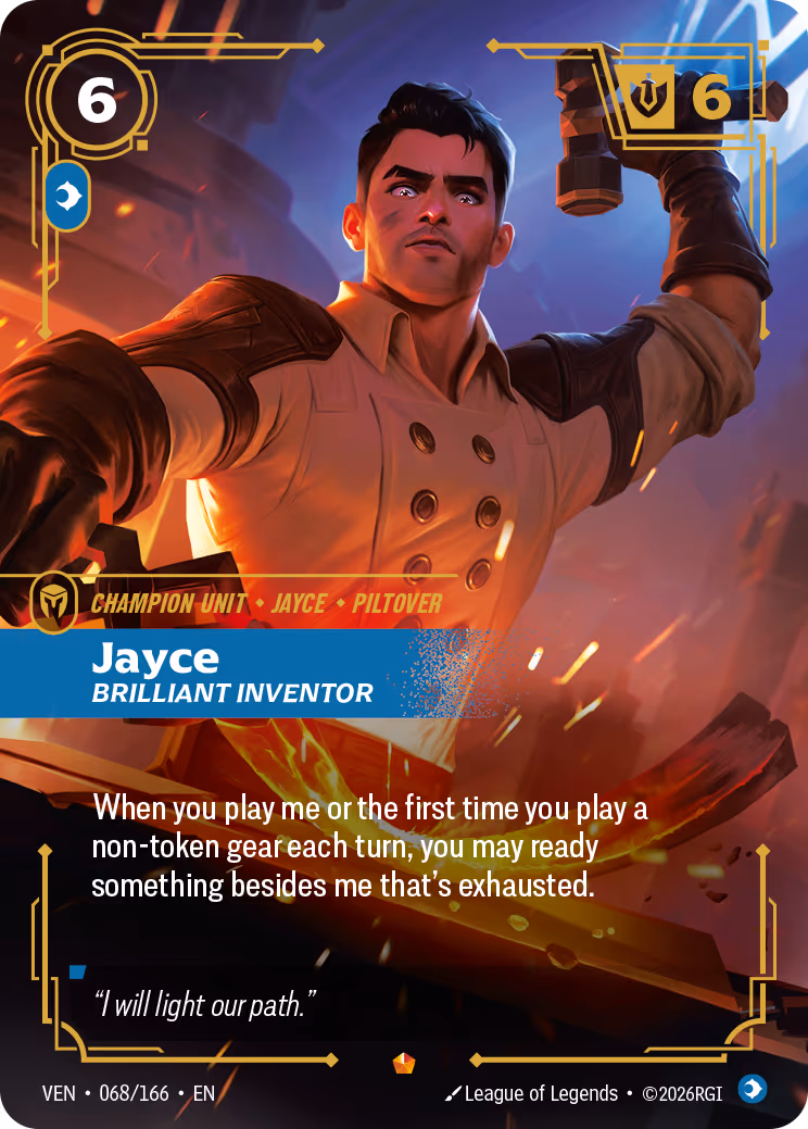 Jayce, Brilliant Inventor VEN-068-166 Riftbound card