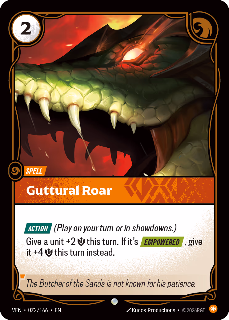Guttural Roar VEN-072-166 Riftbound card