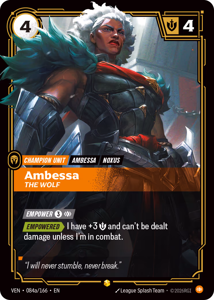 Ambessa, The Wolf VEN-084A-166 Riftbound card