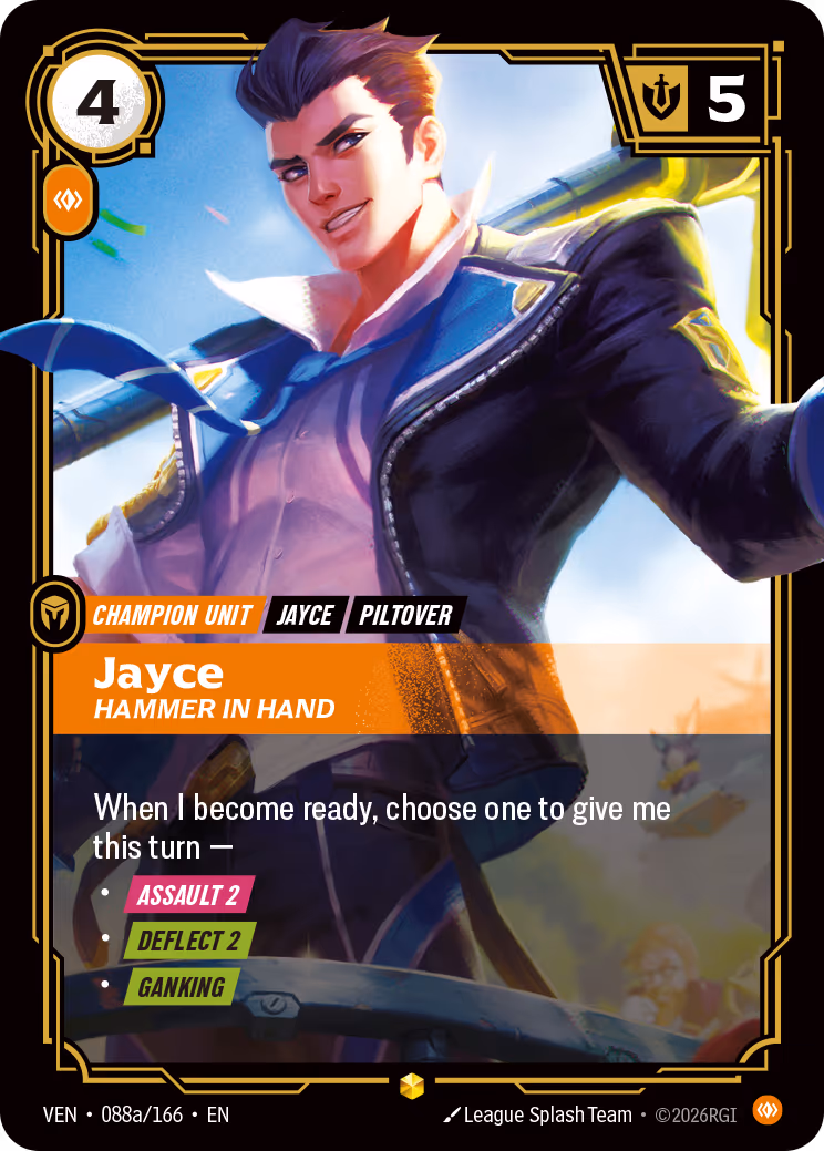 Jayce, Hammer in Hand VEN-088A-166 Riftbound card