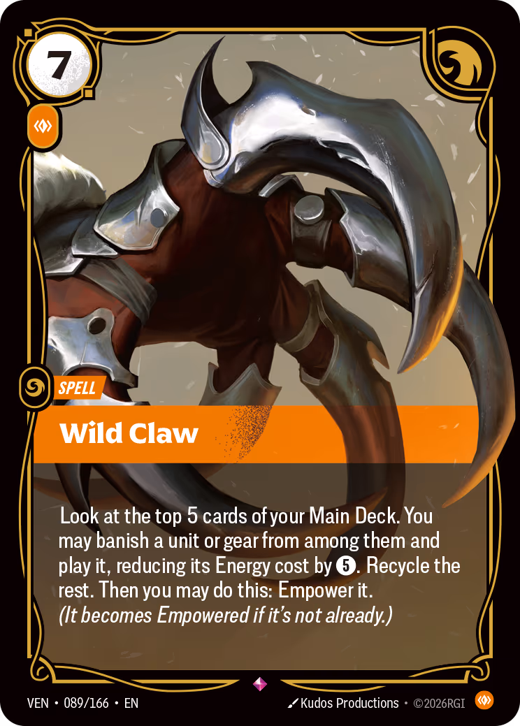 Wild Claw VEN-089-166 Riftbound card
