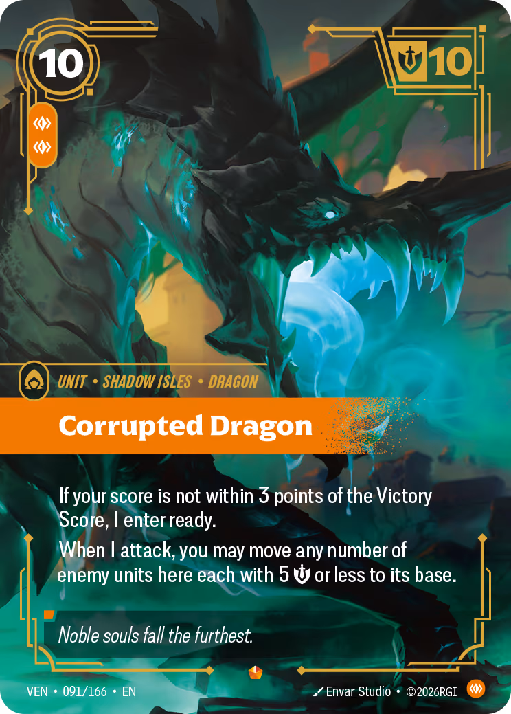 Corrupted Dragon VEN-091-166 Riftbound card