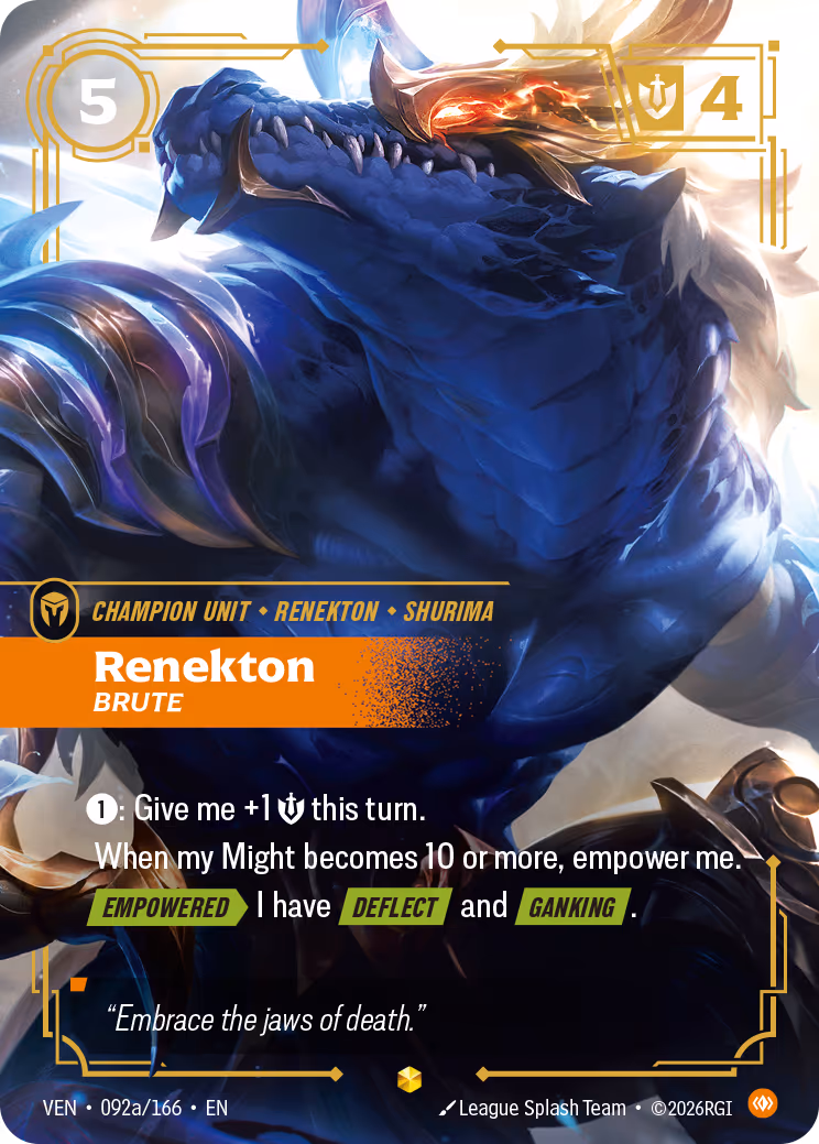 Renekton, Brute VEN-092A-166 Riftbound card