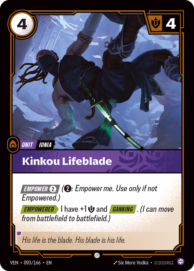 Kinkou Lifeblade VEN-093-166 Riftbound card
