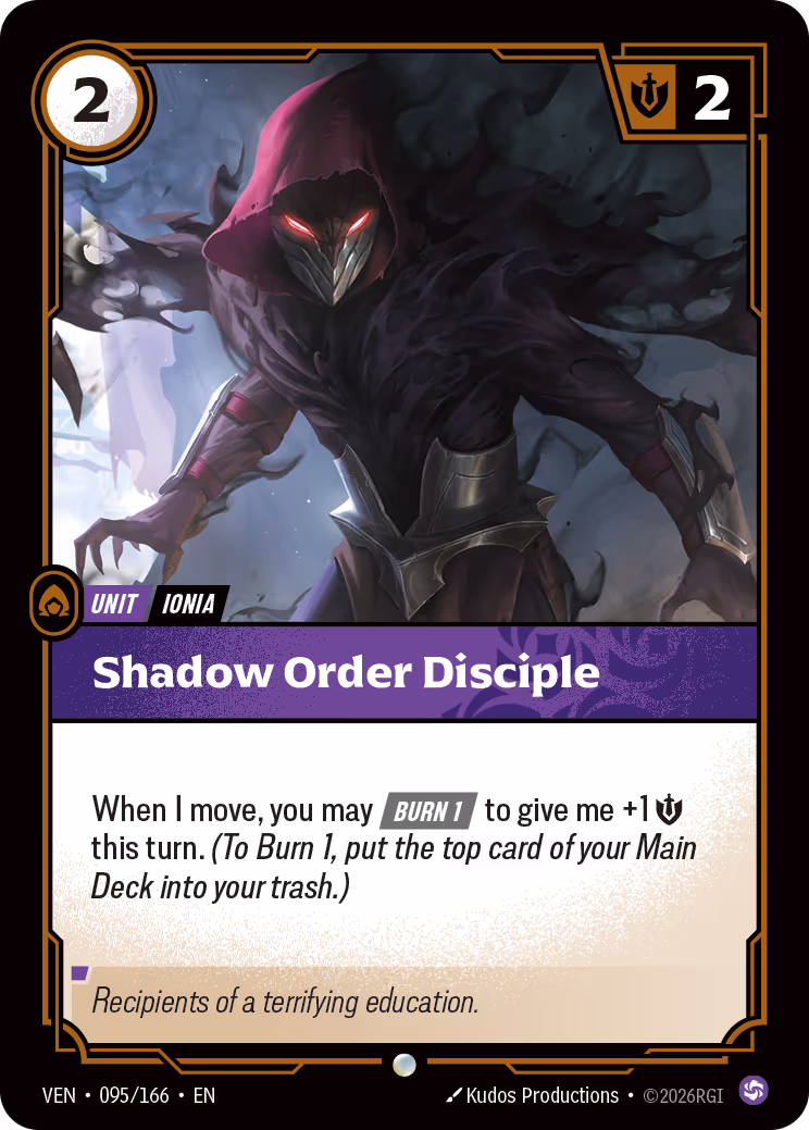 Shadow Order Disciple VEN-095-166 Riftbound card