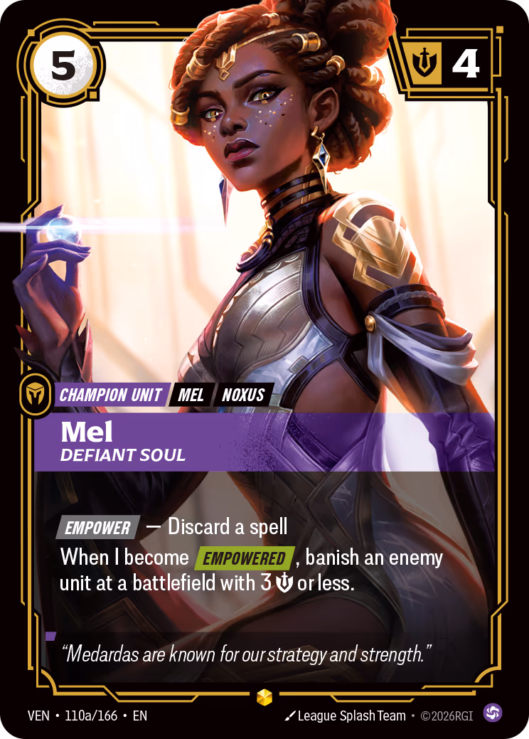 Mel, Defiant Soul VEN-110A-166 Riftbound card