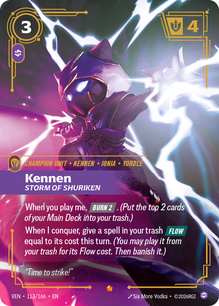 Kennen, Storm of Shuriken VEN-113-166 Riftbound card