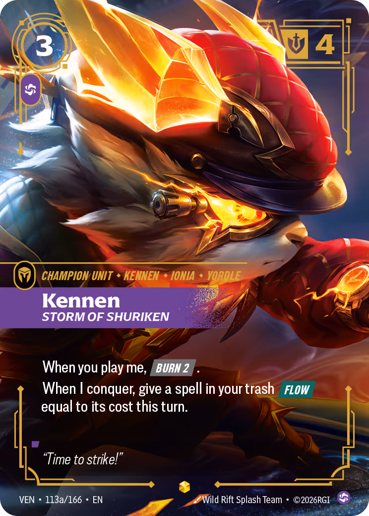 Kennen, Storm of Shuriken VEN-113A-166 Riftbound card