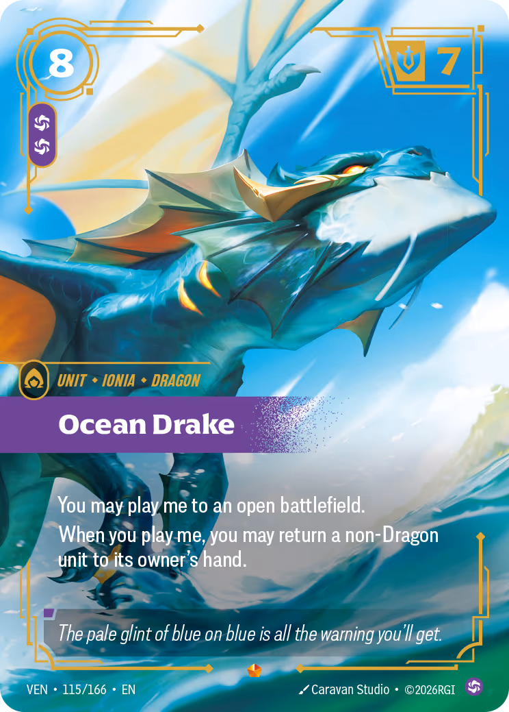 Ocean Drake VEN-115-166 Riftbound card