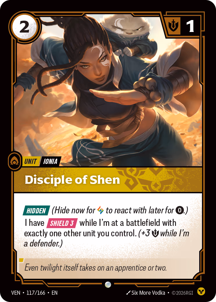 Disciple of Shen VEN-117-166 Riftbound card