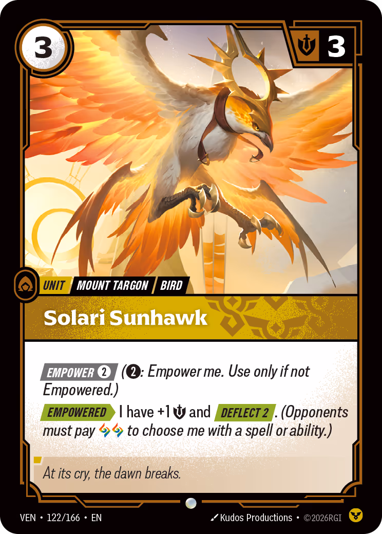 Solari Sunhawk VEN-122-166 Riftbound card