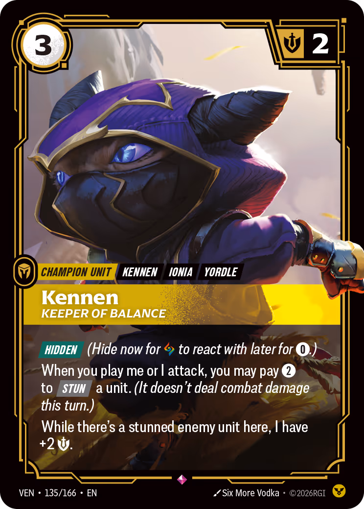 Kennen, Keeper of Balance VEN-135-166 Riftbound card