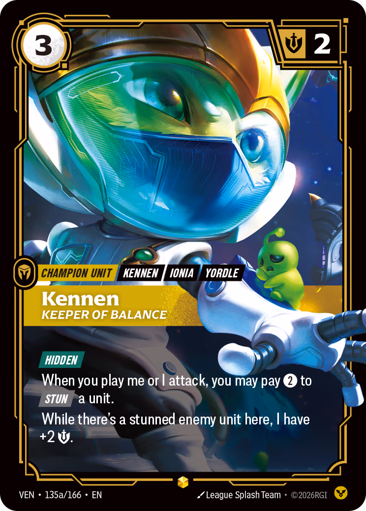 Kennen, Keeper of Balance VEN-135A-166 Riftbound card