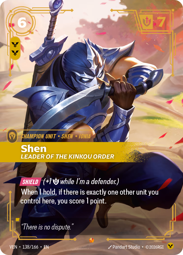 Shen, Leader of the Kinkou Order VEN-138-166 Riftbound card