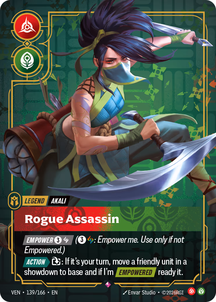 Akali - Rogue Assassin VEN-139-166 Riftbound card