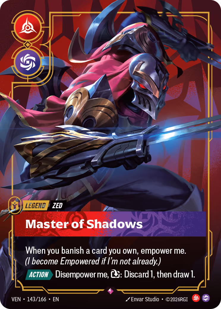 Zed - Master of Shadows VEN-143-166 Riftbound card