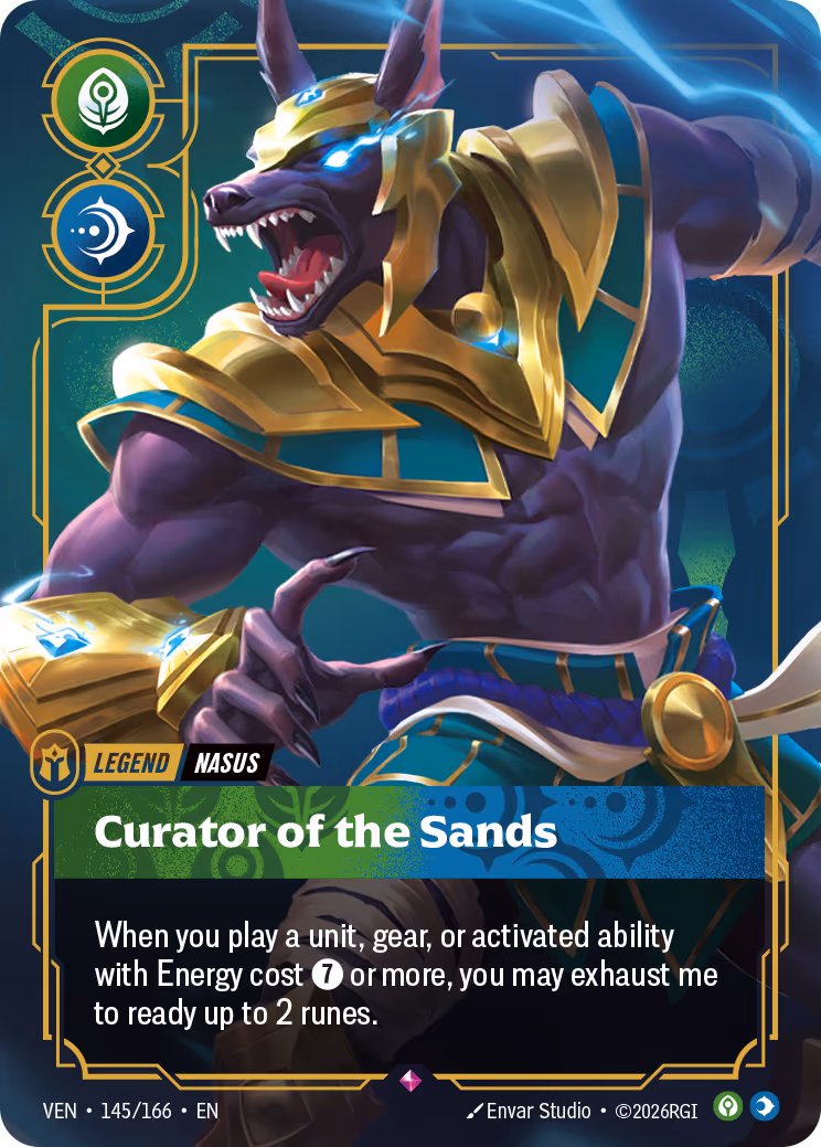 Nasus - Curator of the Sands VEN-145-166 Riftbound card