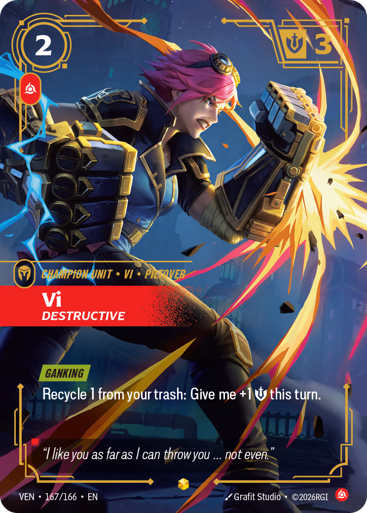 Vi, Destructive VEN-167-166 Riftbound card