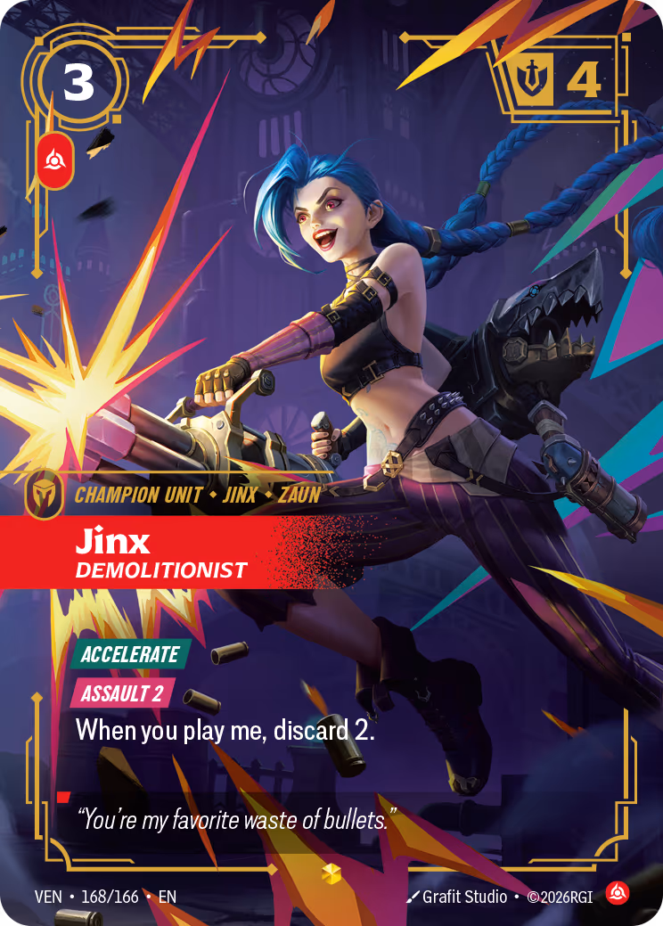 Jinx, Demolitionist VEN-168-166 Riftbound card