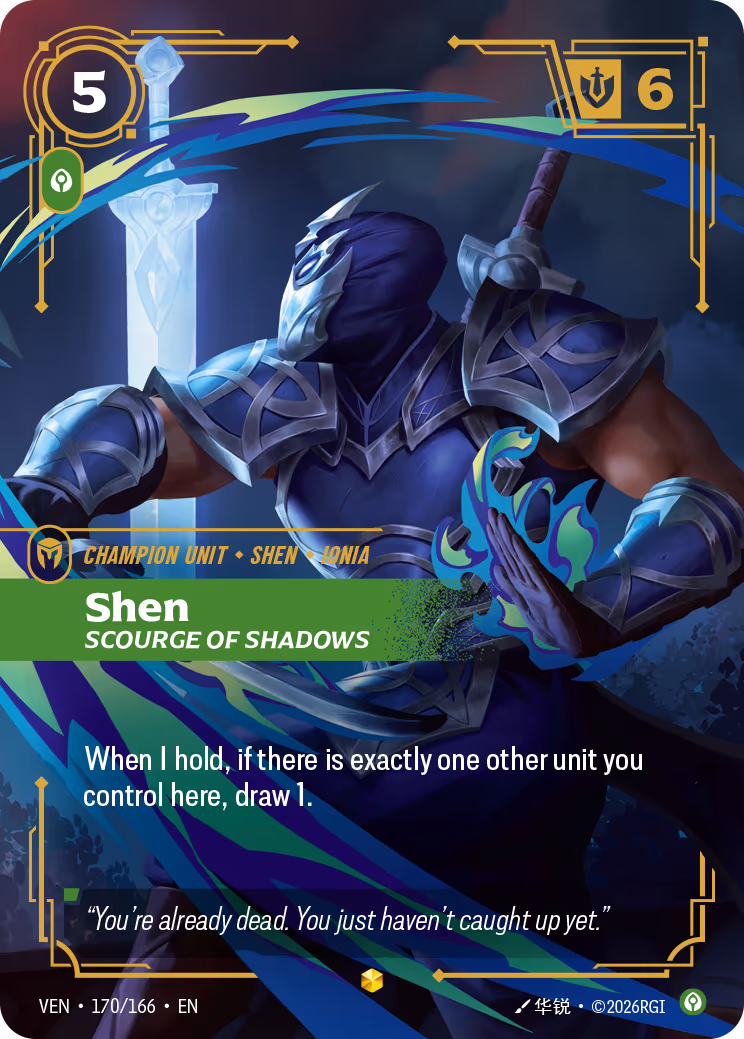 Shen, Scourge of Shadows VEN-170-166 Riftbound card