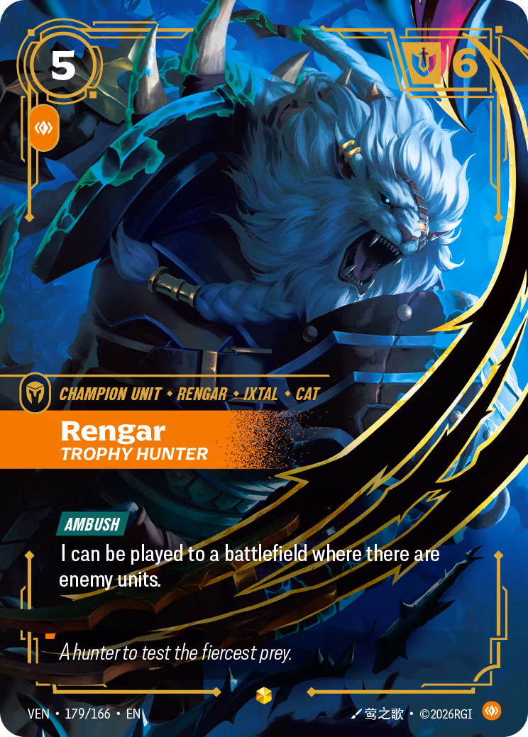 Rengar, Trophy Hunter VEN-179-166 Riftbound card