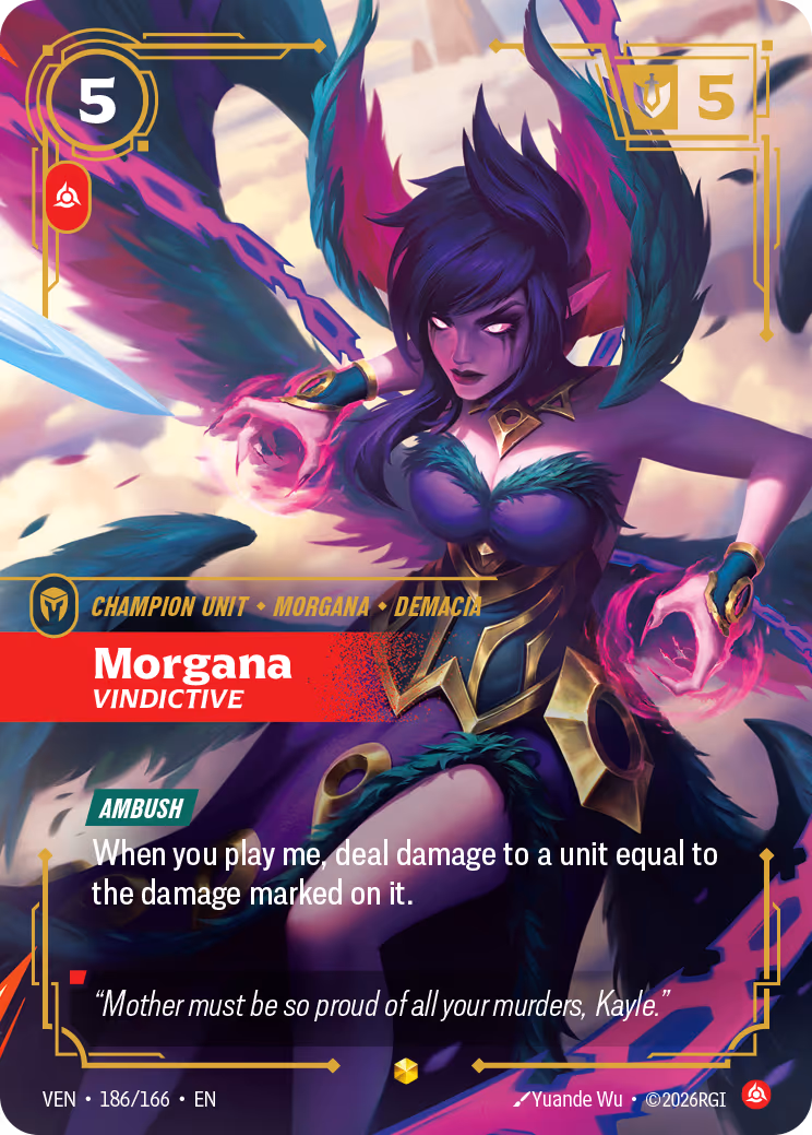 Morgana, Vindictive VEN-186-166 Riftbound card