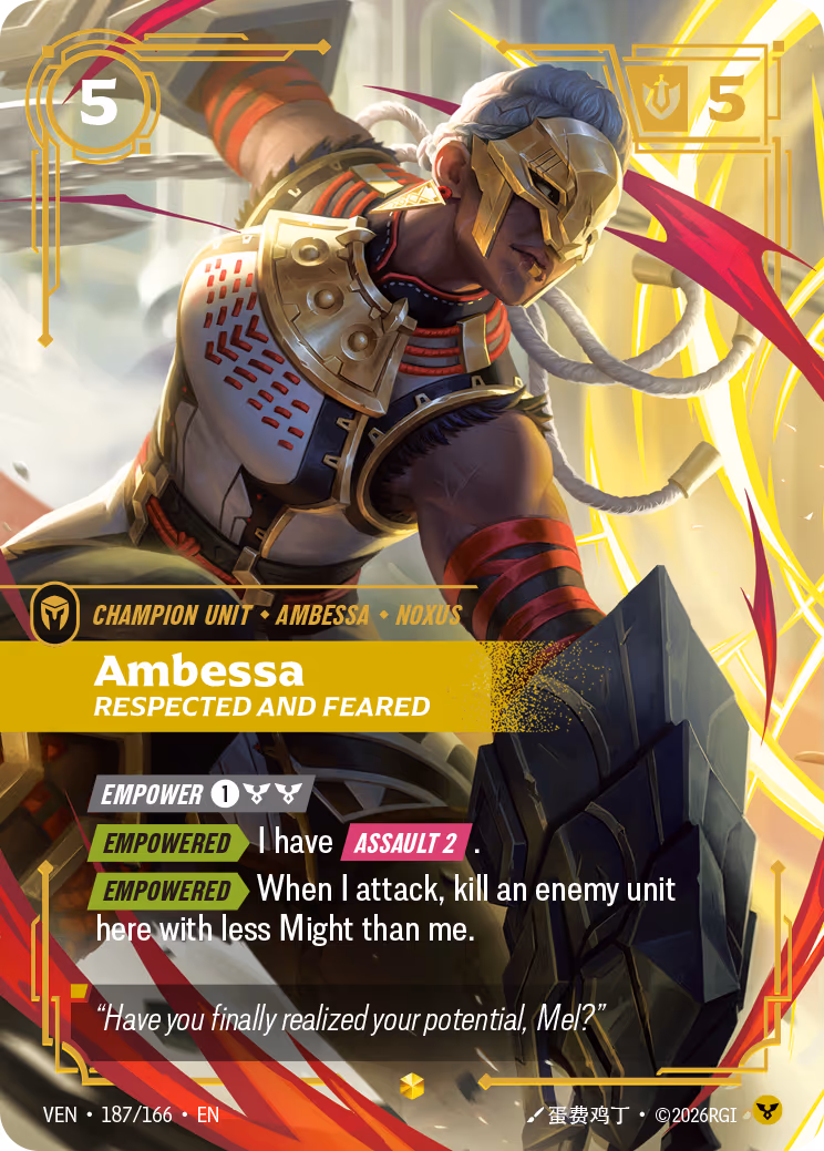 Ambessa, Respected and Feared VEN-187-166 Riftbound card