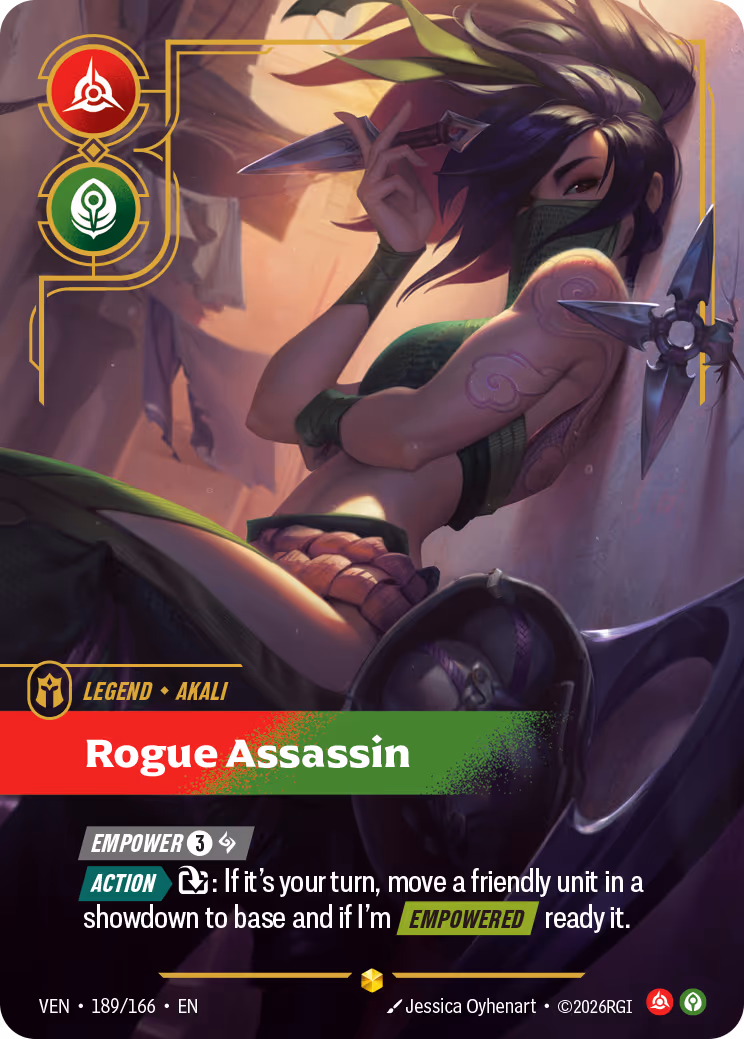 Akali - Rogue Assassin VEN-189-166 Riftbound card