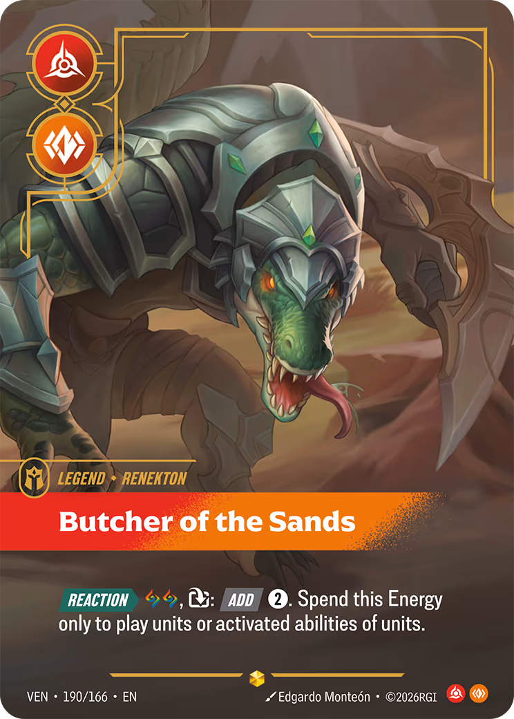 Renekton - Butcher of the Sands VEN-190-166 Riftbound card