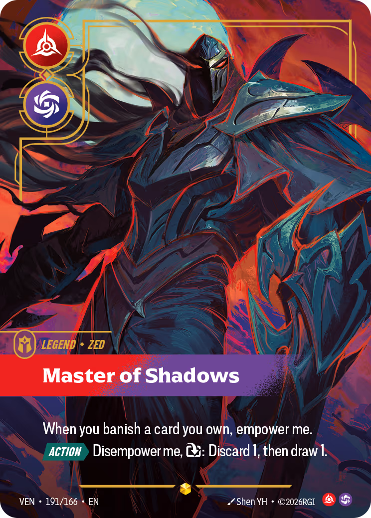 Zed - Master of Shadows VEN-191-166 Riftbound card