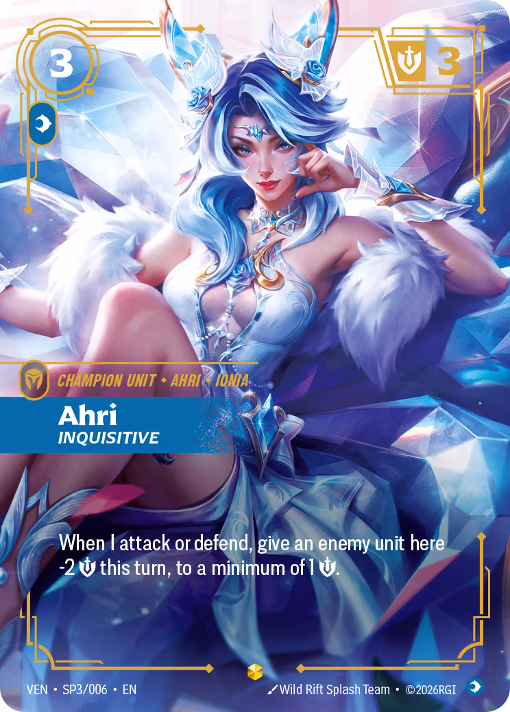 Ahri, Inquisitive VEN-SP3-6 Riftbound card