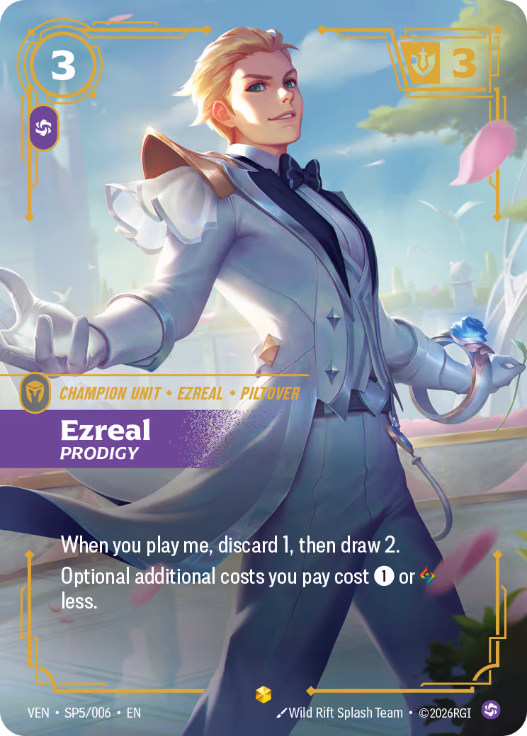 Ezreal, Prodigy VEN-SP5-6 Riftbound card